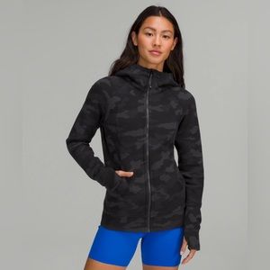 Lululemon Scuba Hoodie Light Cotton Fleece Sz 6 Incognito Camo Multi Grey EUC